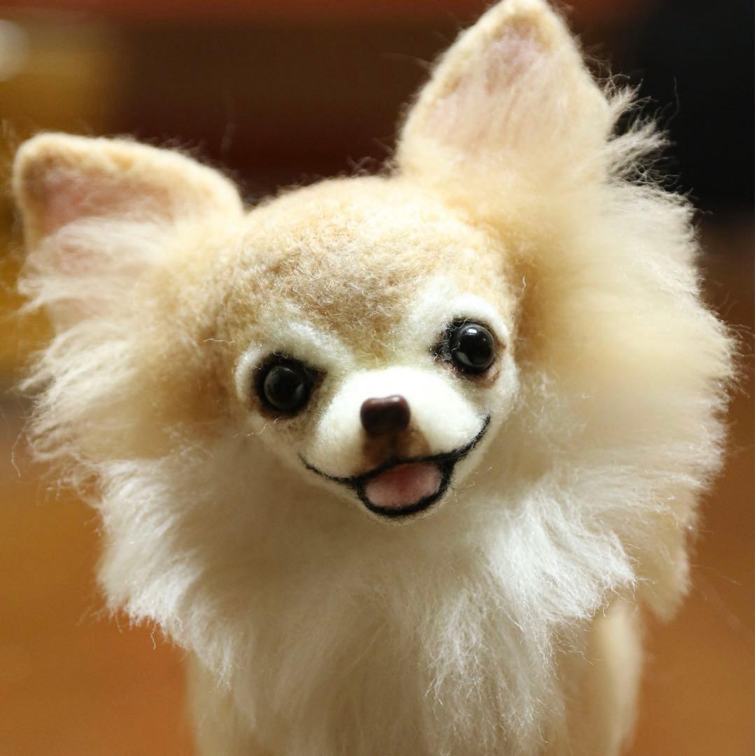 羊毛フェルト　ロングコートチワワ