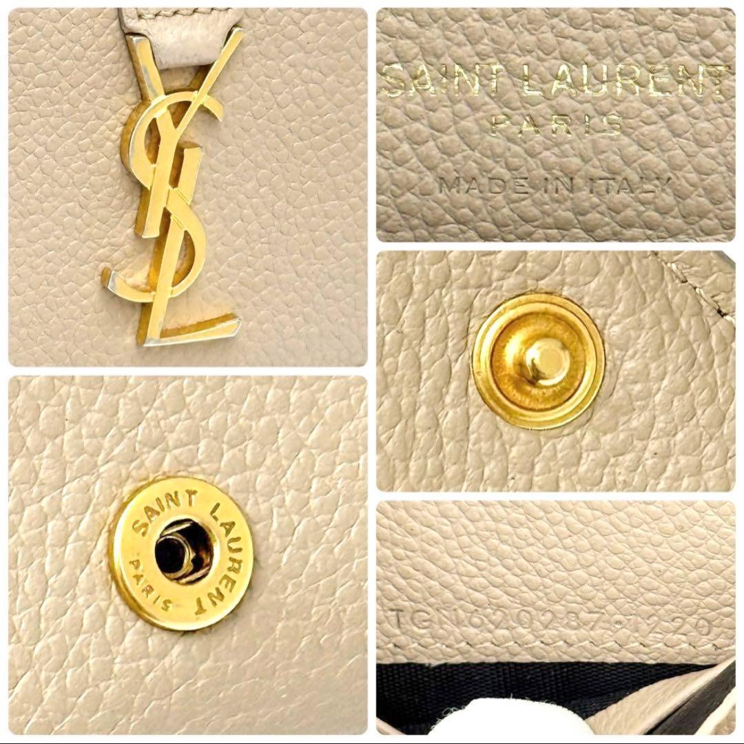 使用わずか✨サンローラン オリガミ タイニーウォレット ベージュ 財布 O98