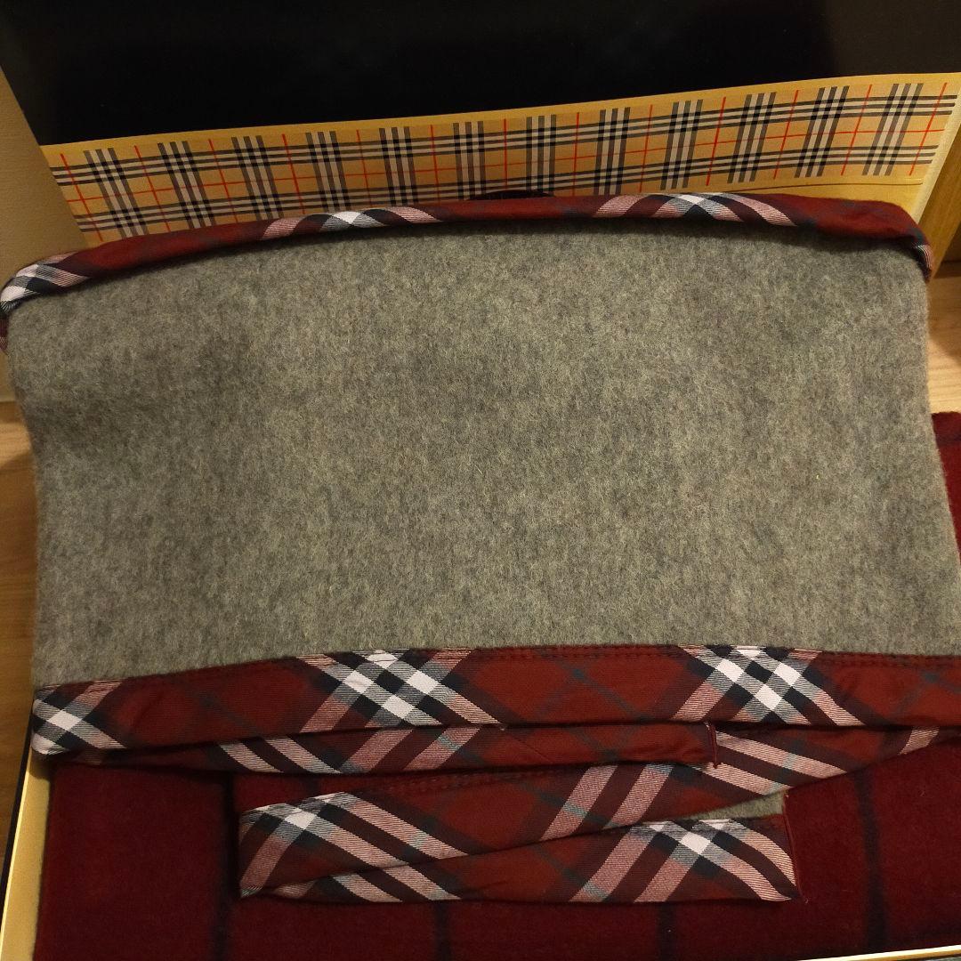 Burberrys バーバリー 純毛 毛布 ウール 赤×レッド 140×200