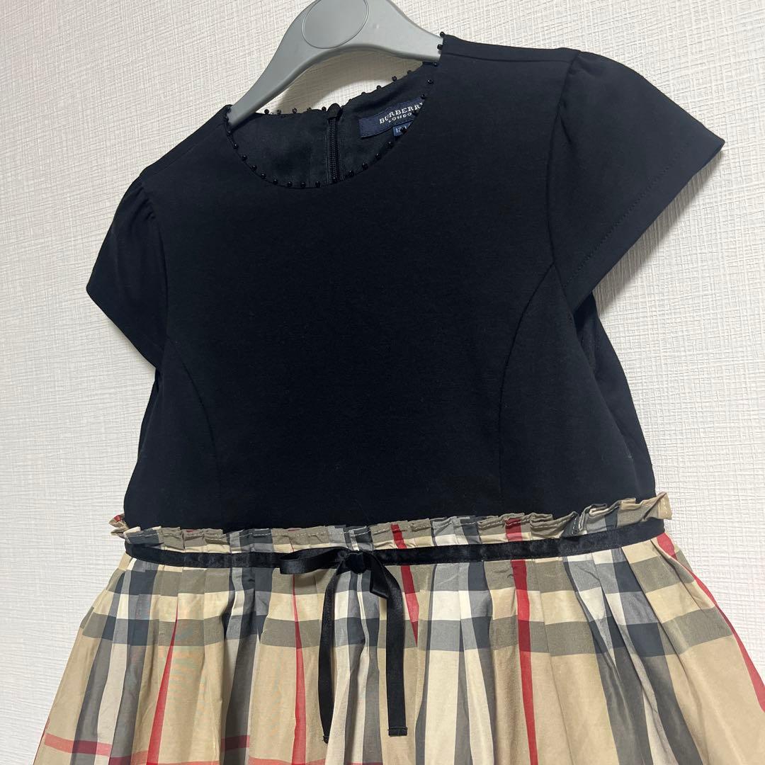 バーバリー ドッキングノバチェックワンピース　チュールスカート　130cm