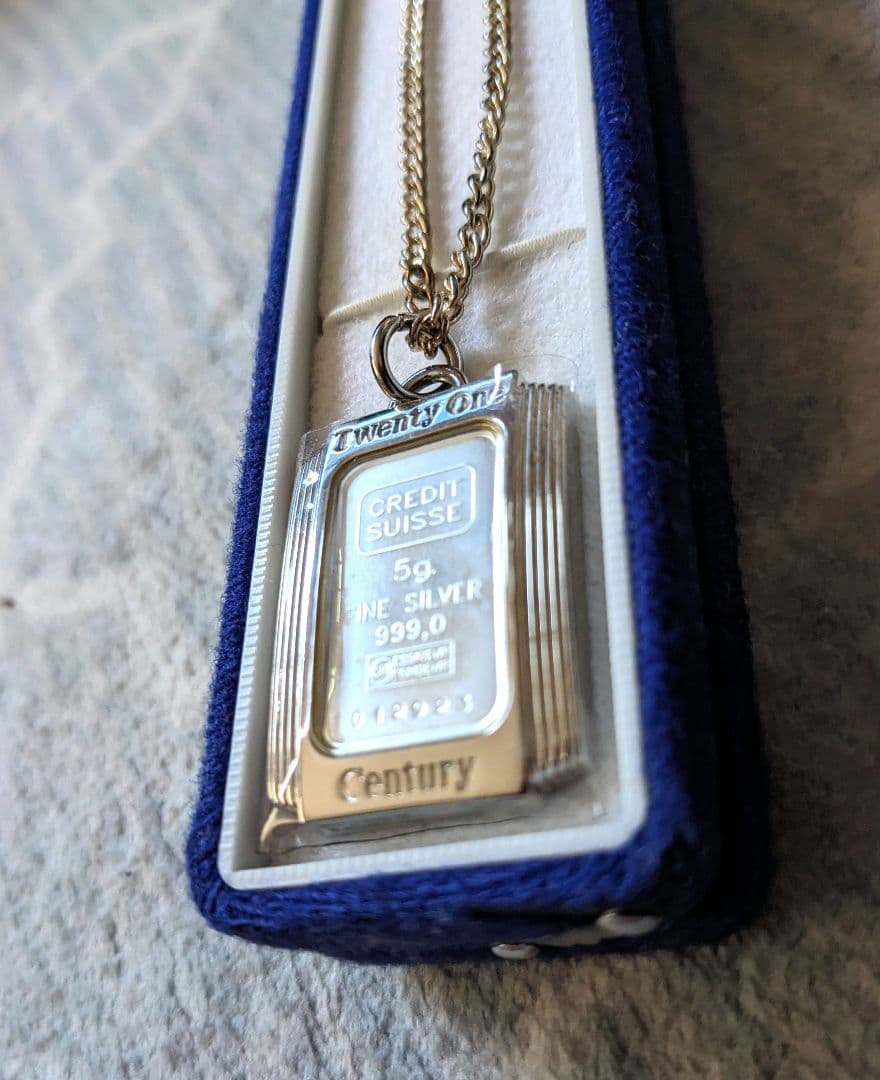 クレディ・スイスシルバーインゴット5g ペンダントネックレス　新品未使用