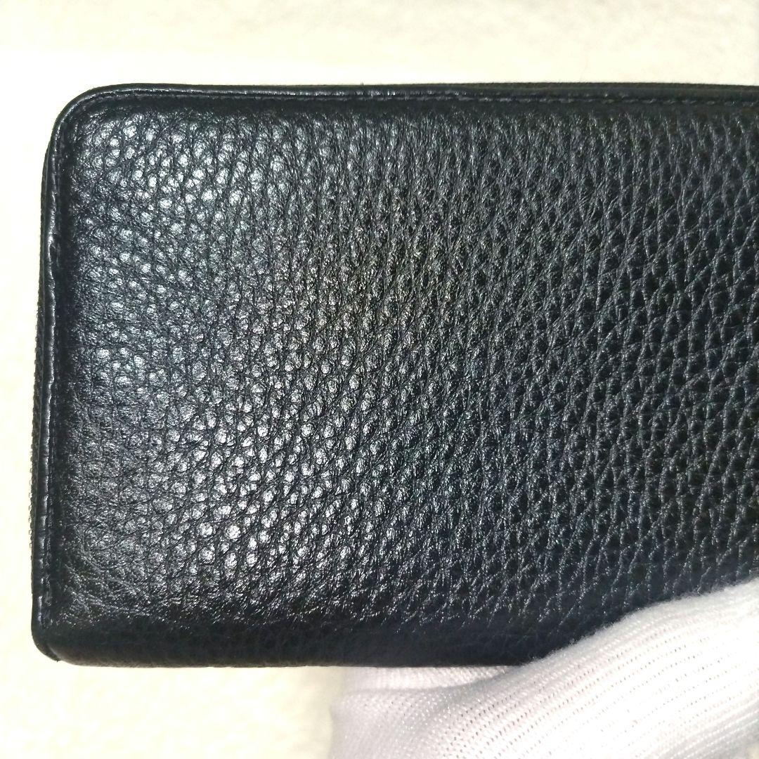 【美品】ポールスミス マルチストライプ ゴールド金具 ロゴ刻印 シボ革 長財布