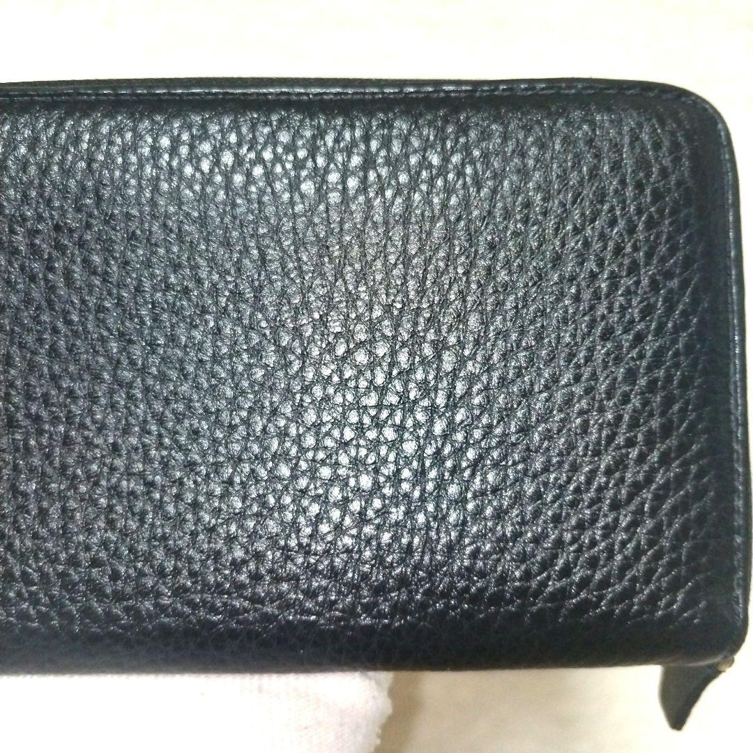 【美品】ポールスミス マルチストライプ ゴールド金具 ロゴ刻印 シボ革 長財布