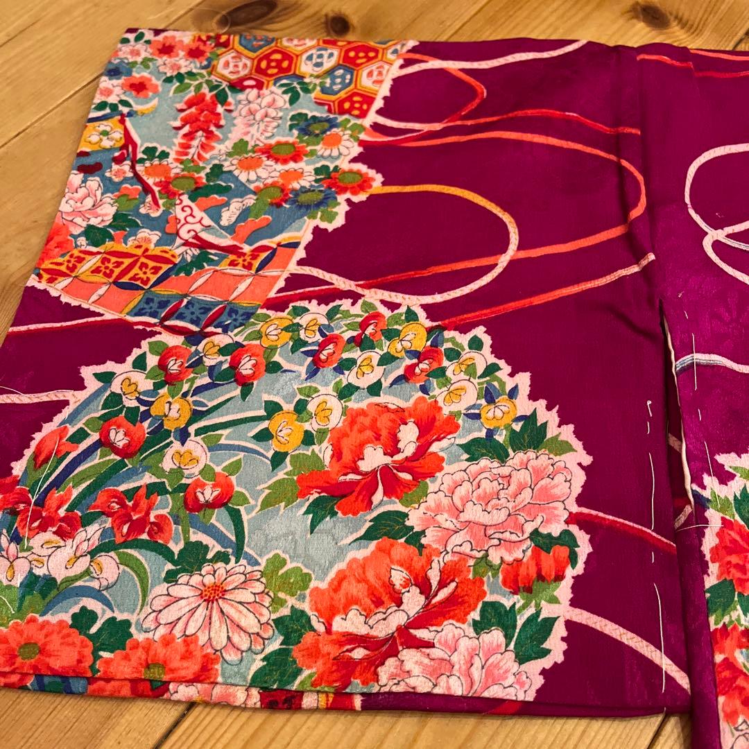 1点もの　七五三　アンティーク　女の子　子供着物　大正ロマン　被布コート