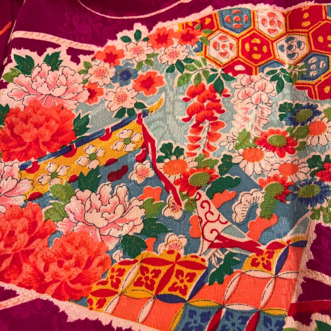 1点もの　七五三　アンティーク　女の子　子供着物　大正ロマン　被布コート