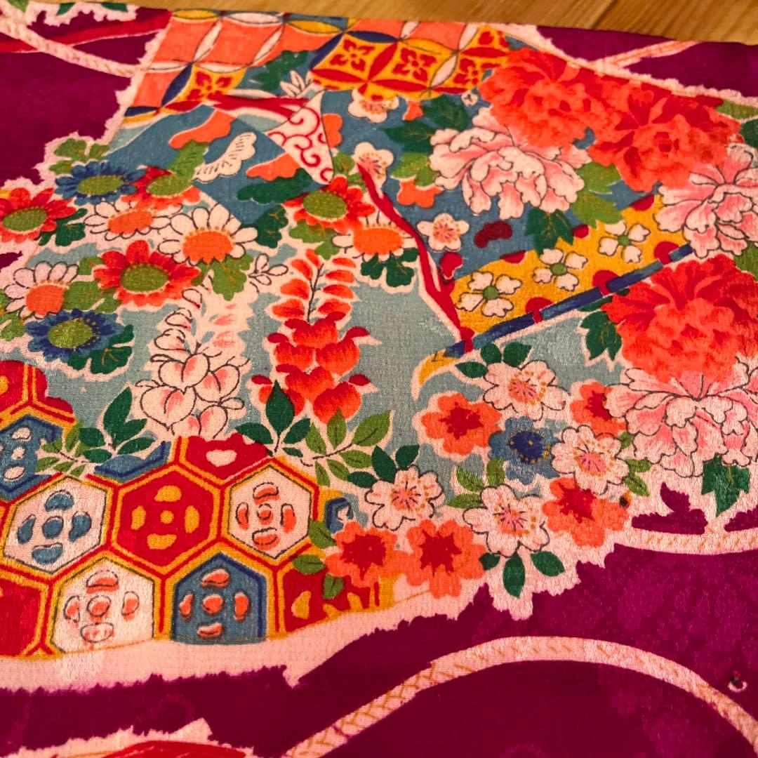 1点もの　七五三　アンティーク　女の子　子供着物　大正ロマン　被布コート