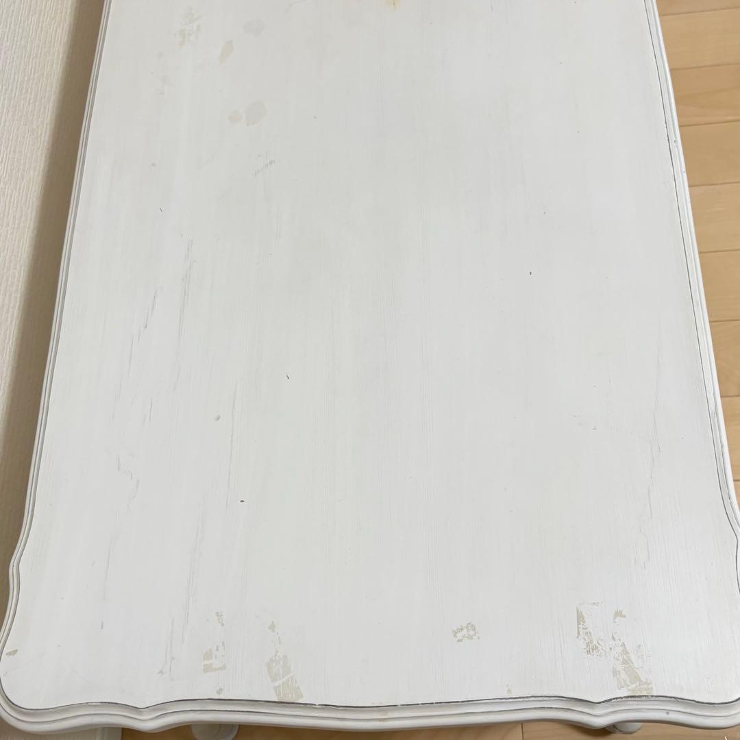 リュバンシュ クラシカル 机 テーブル アンティーク 猫脚 リボン 白 ホワイト