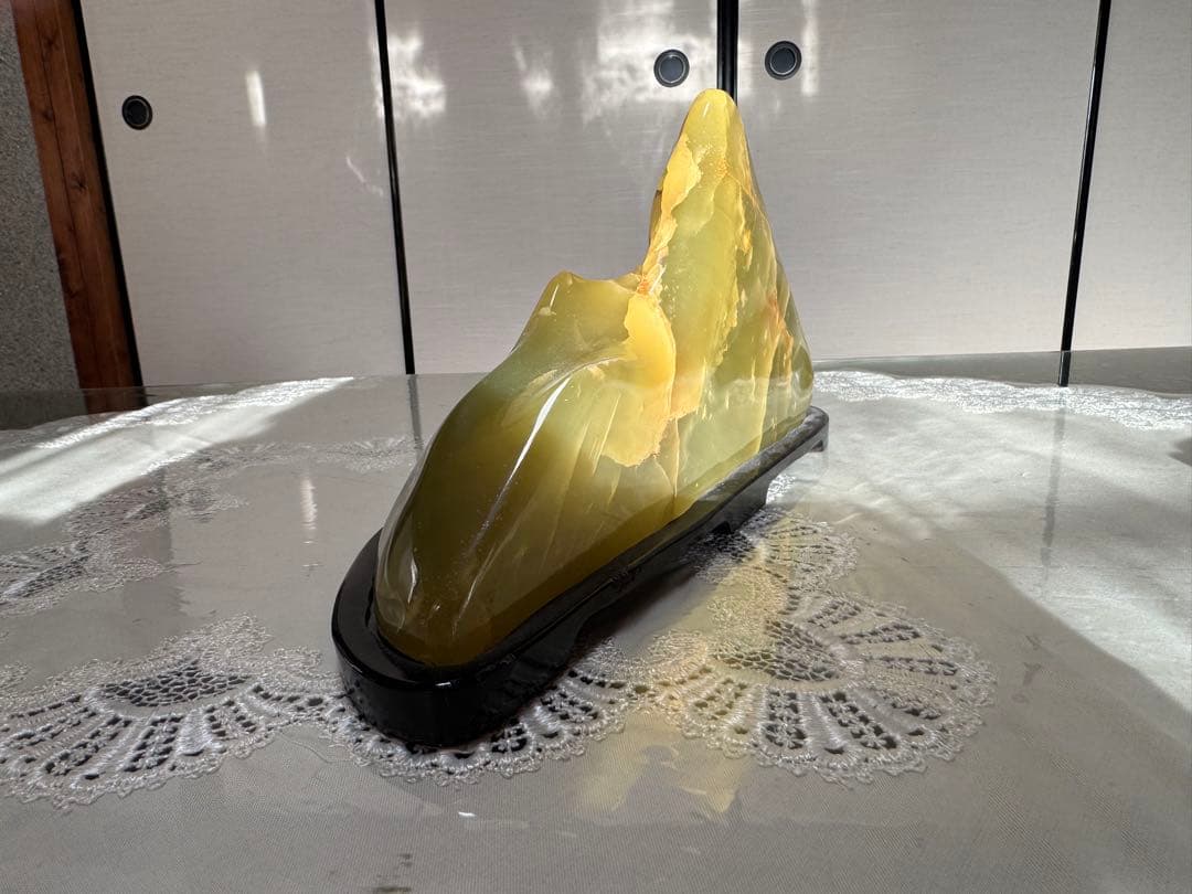 グリーン瑪瑙（オニキス）置物