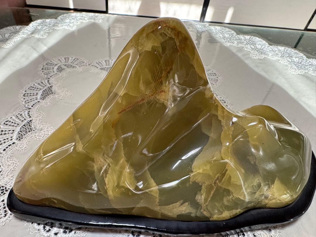 グリーン瑪瑙（オニキス）置物