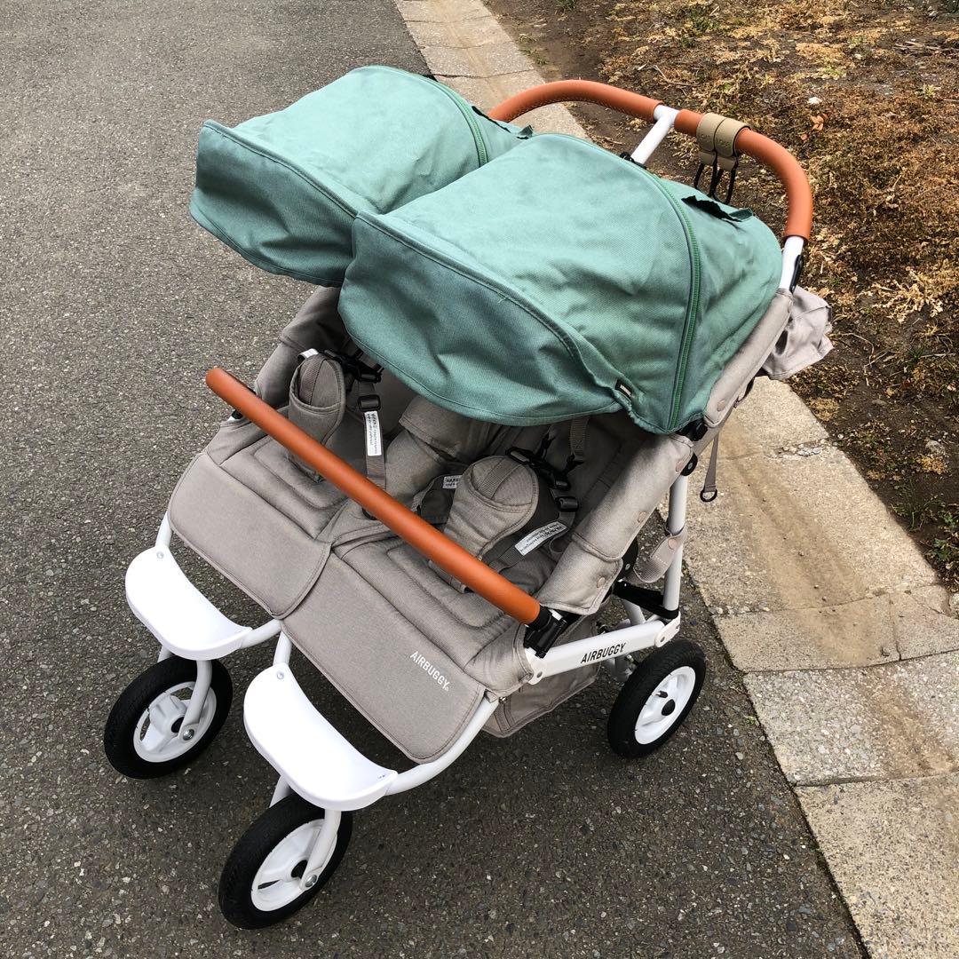 美品！AIRBUGGY ココダブル　フロムバース　ベビーカー　クローバー