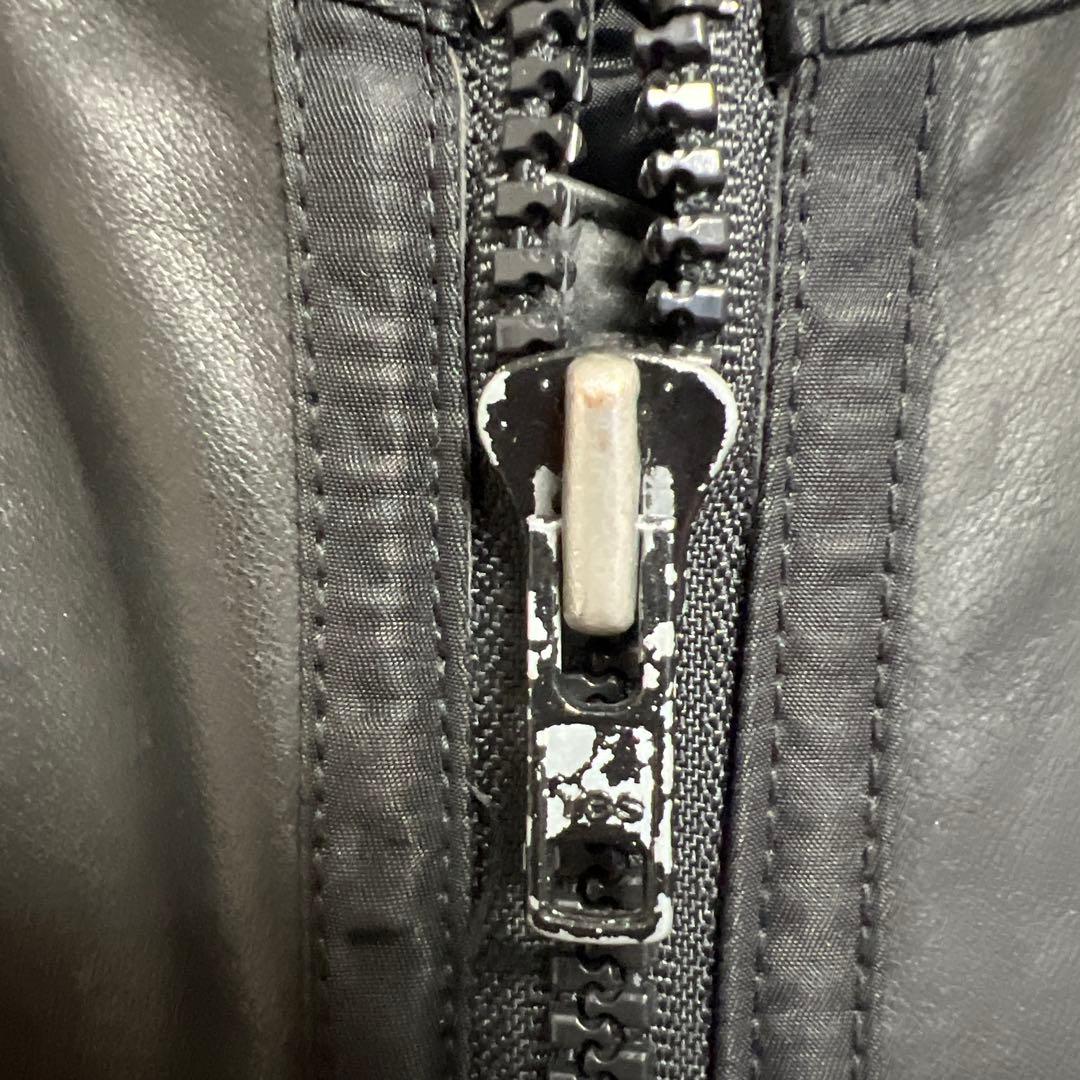 90s DKNY レザー × ナイロン MA-1 ボンバージャケット ビンテージ