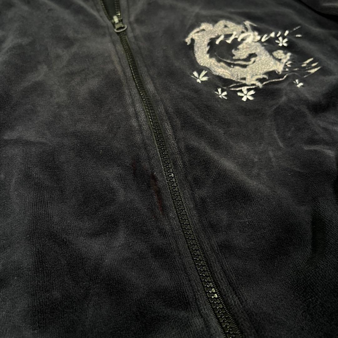 TONY HAWK スカジャン　ベルベット　ベロア　M 龍　富士山　白龍　別珍