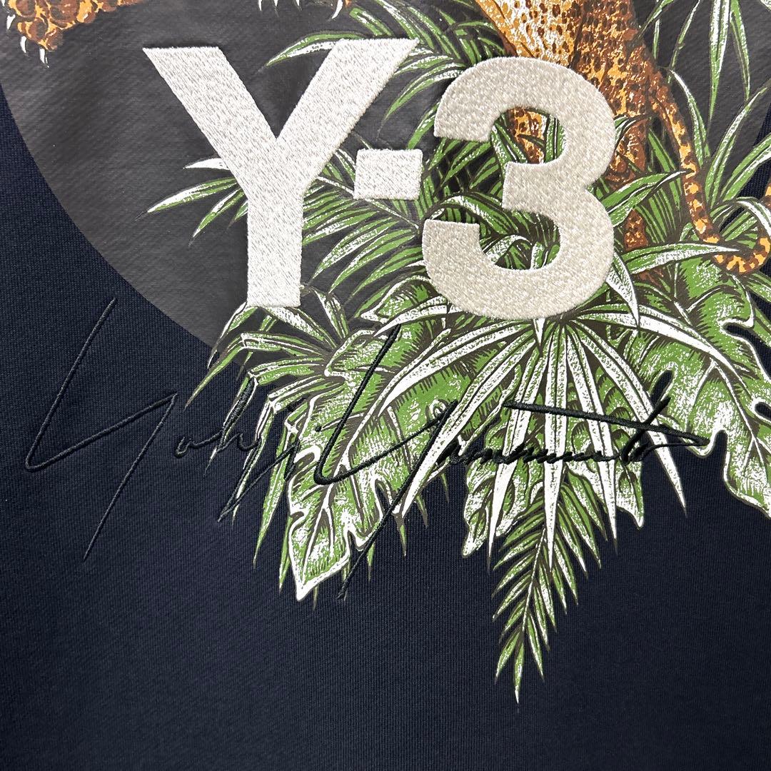 Y-3ワイスリー　レオパードフーディー　ビッグロゴスウェットパーカー　アニマルL