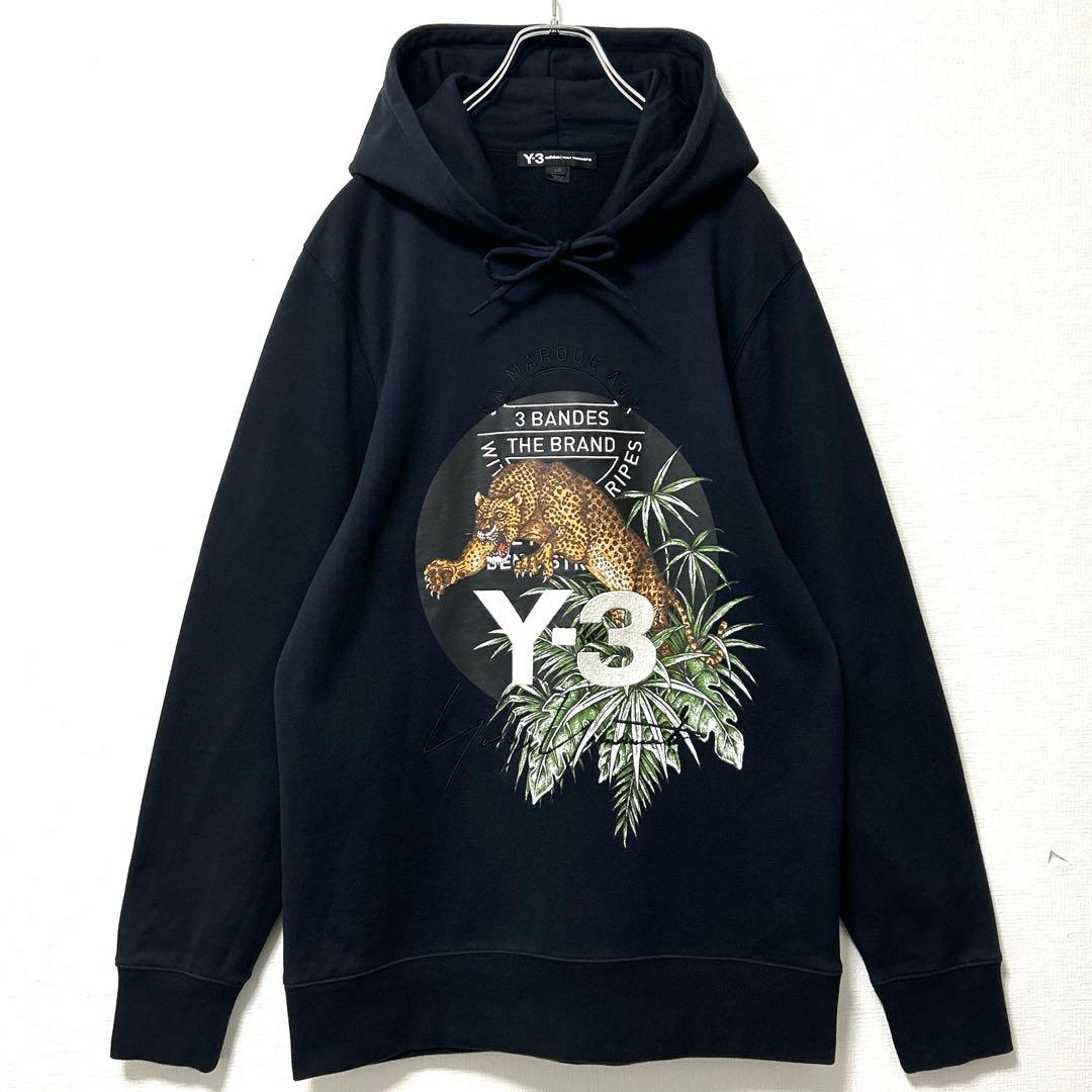 Y-3ワイスリー　レオパードフーディー　ビッグロゴスウェットパーカー　アニマルL