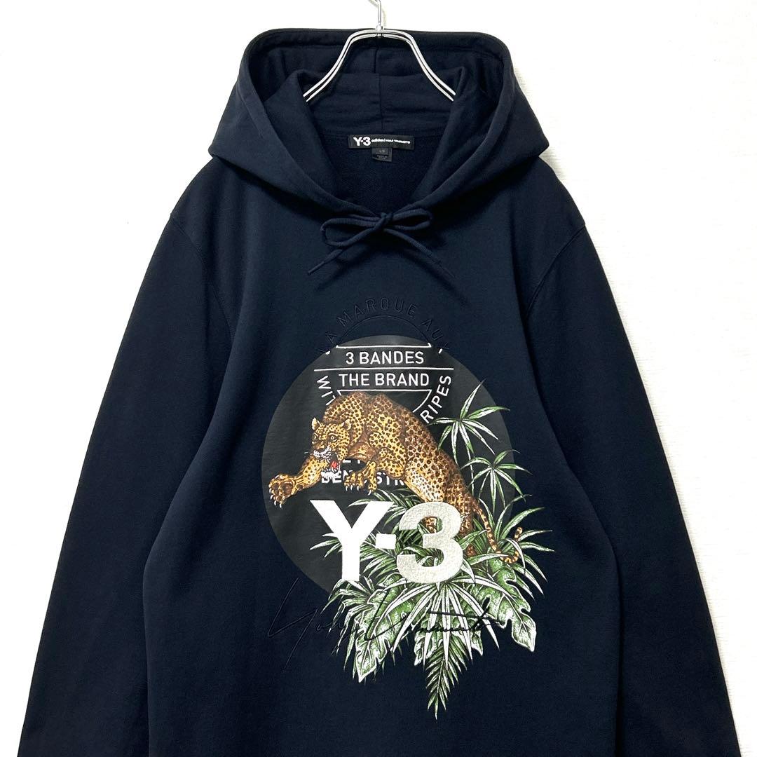 Y-3ワイスリー　レオパードフーディー　ビッグロゴスウェットパーカー　アニマルL