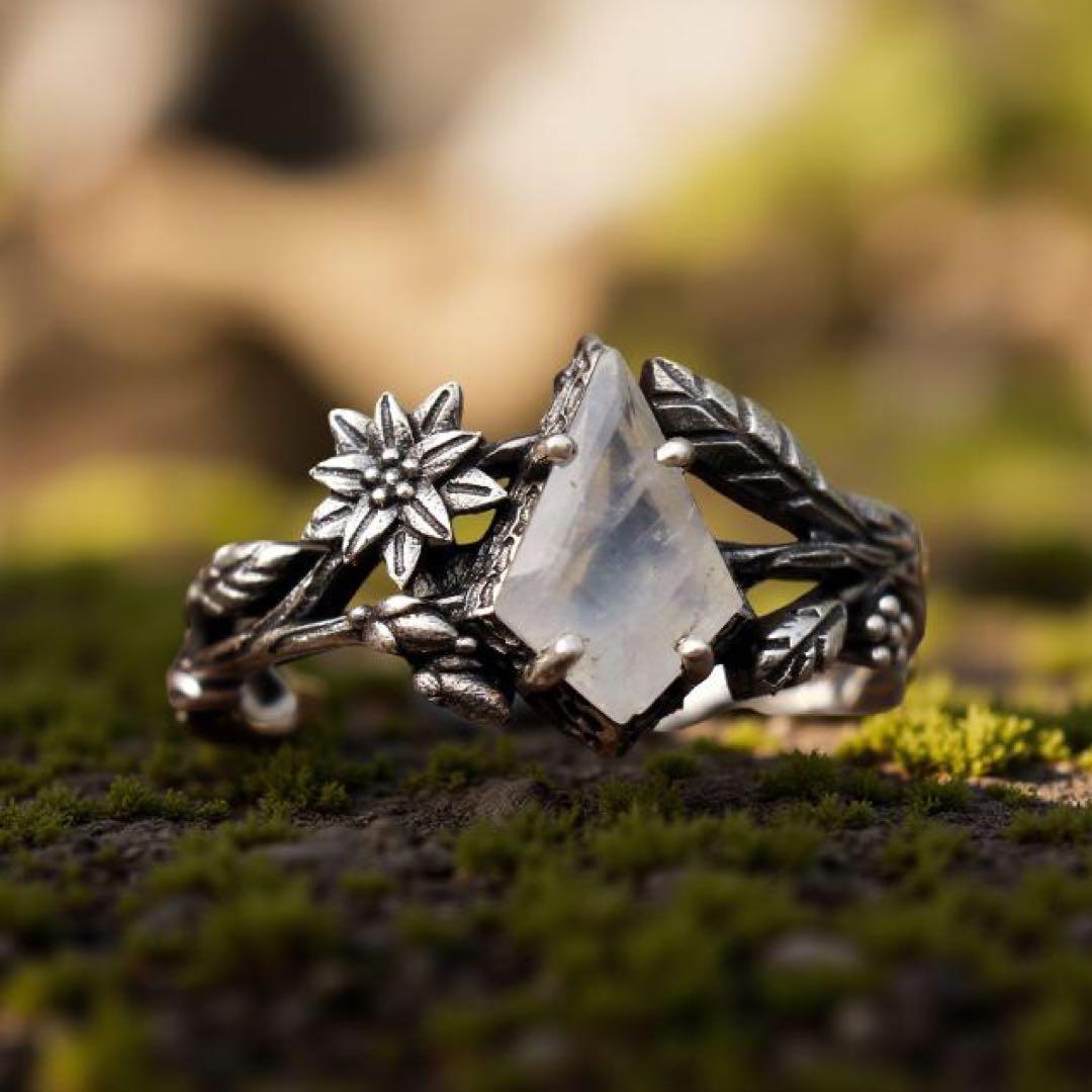 天然石リング、天然石指輪 、シルバー925リング、ハンドメイド指輪。