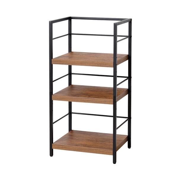 コンパクト　ワイド3段　ラック　収納棚　スチール枠　収納力