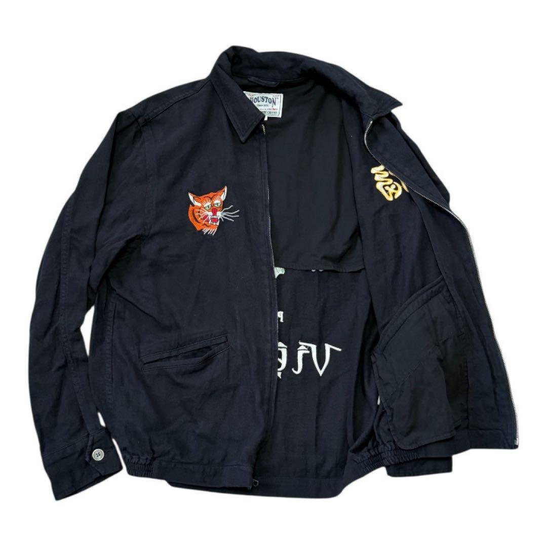 Houston コットン リネン ベトジャン ジップアップ ブルゾン サイズL