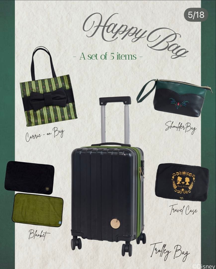 新品　しまむら　ちはるさん　ハッピーバッグ　キャリーケース　アナ　５点セット