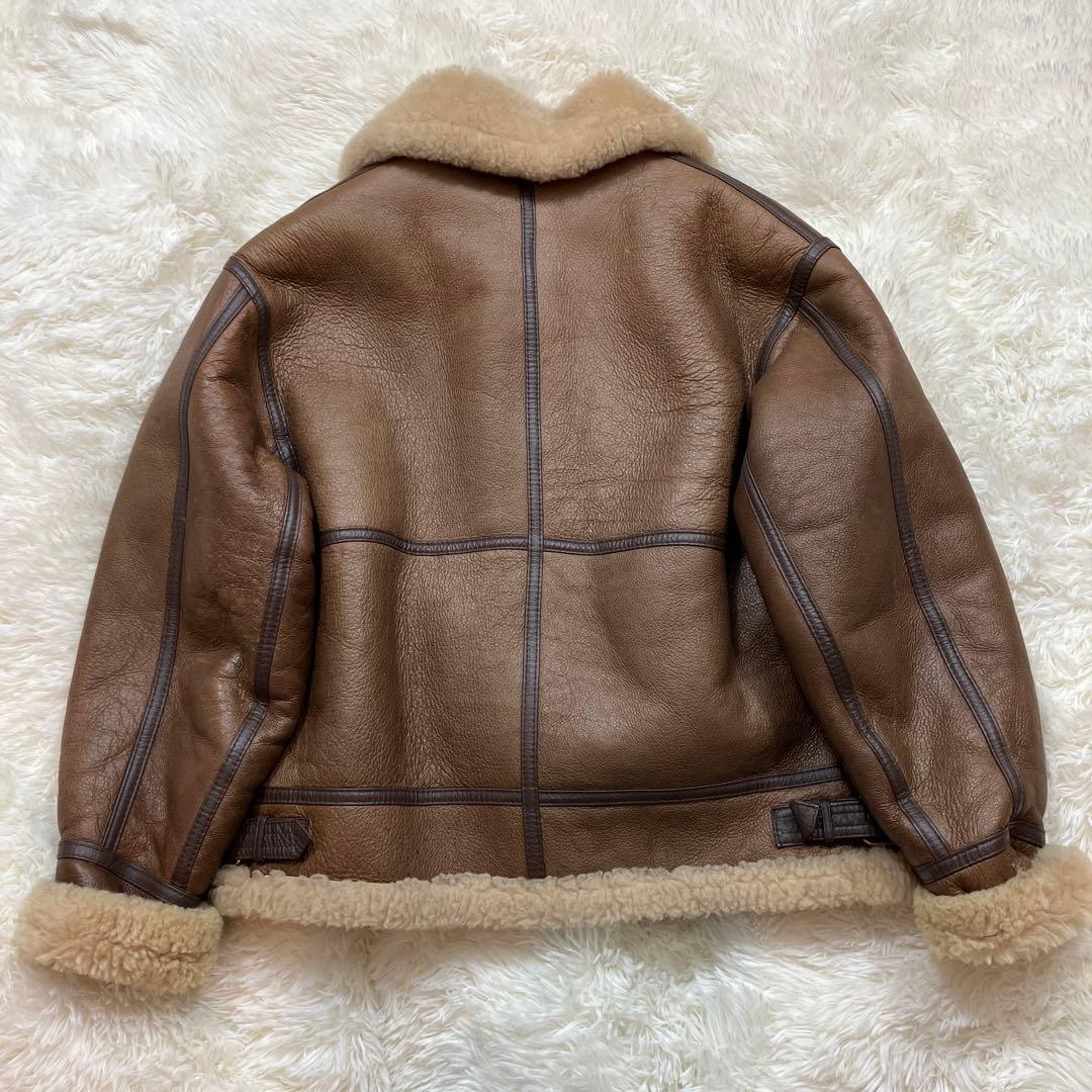 極美品B-3フライトジャケットヴィンテージ ムートンレザー ブラウンLサイズ相当