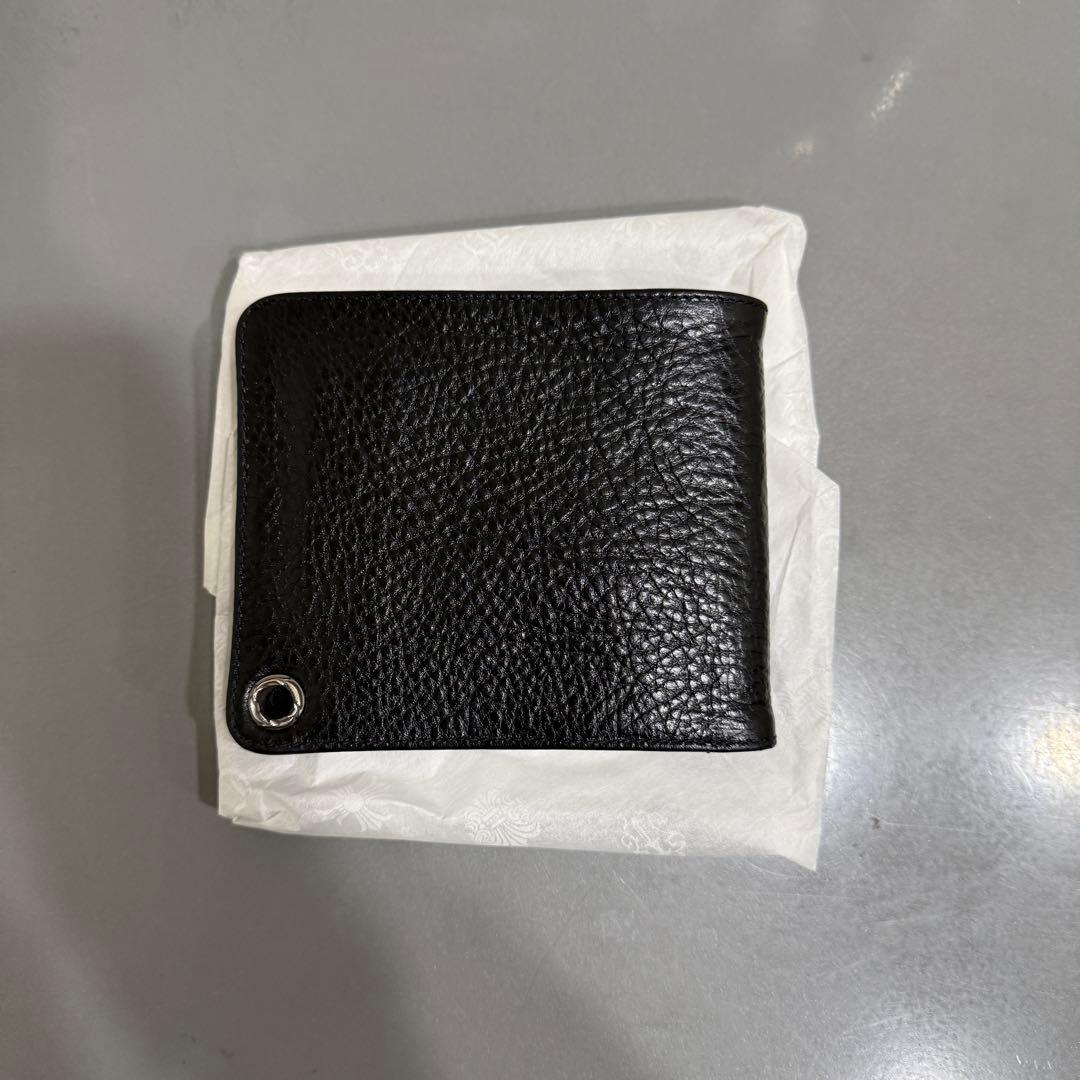 新品／ クロムハーツ レザー ウォレット ブラック 1SNAP フラワーボタン