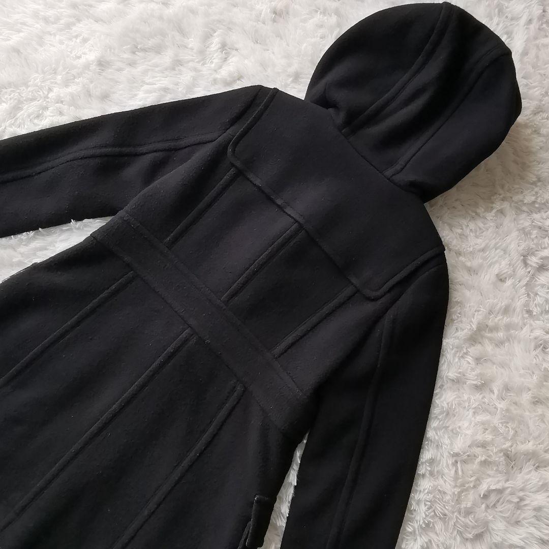 バーバリー ブルーレーベル ダッフルコート ホース 刻印 ロゴ チェック 黒 L