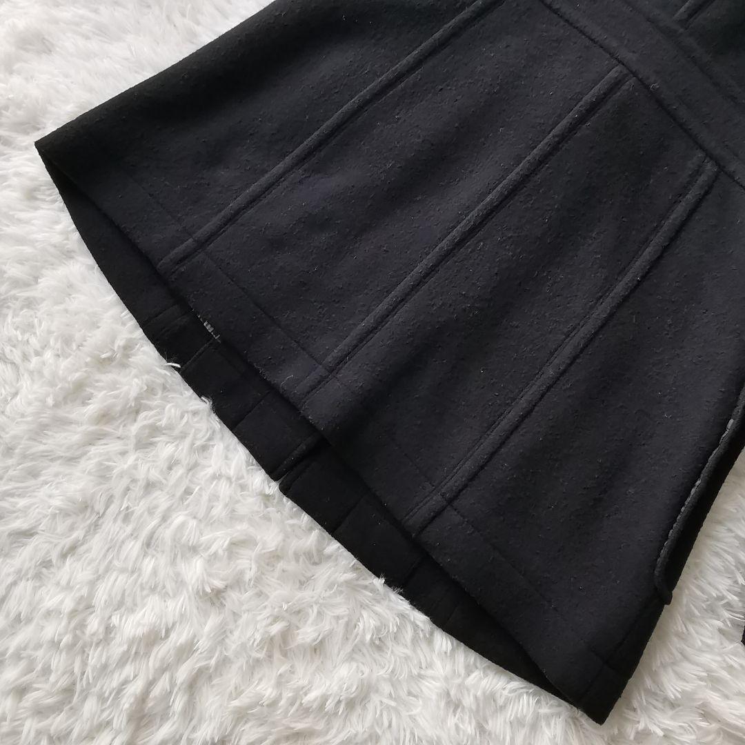 バーバリー ブルーレーベル ダッフルコート ホース 刻印 ロゴ チェック 黒 L