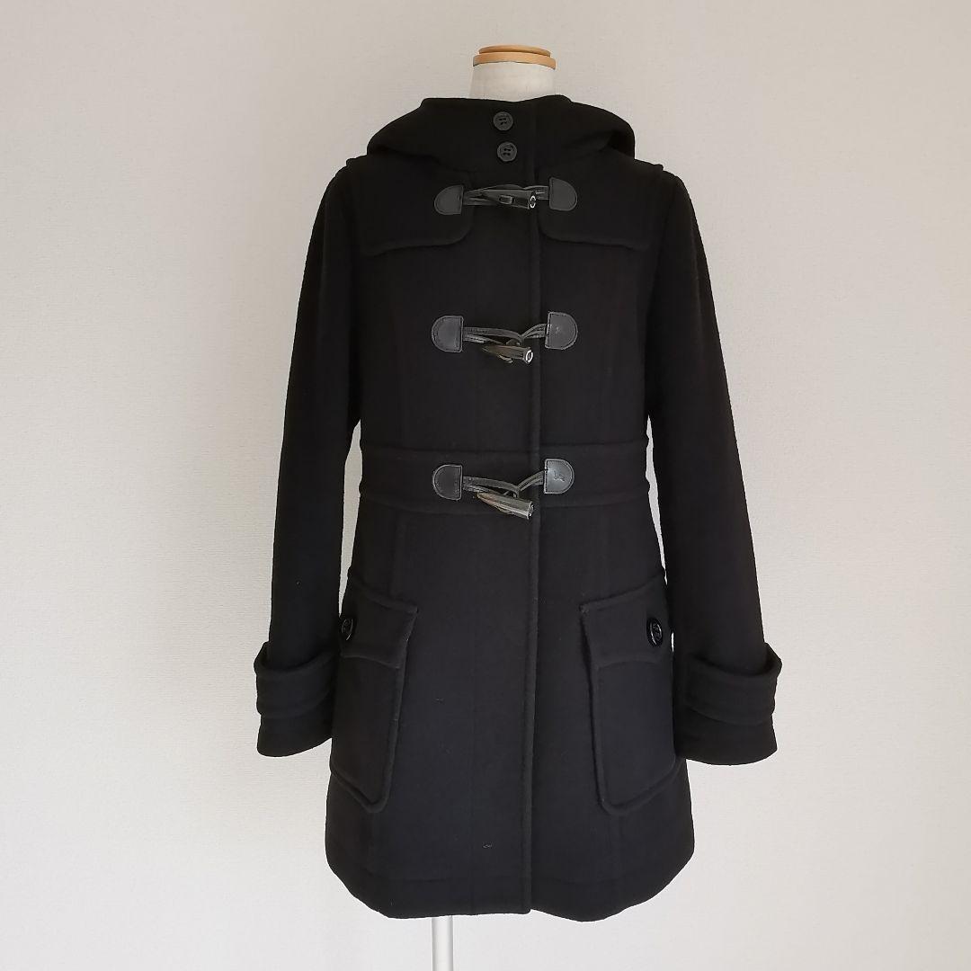 バーバリー ブルーレーベル ダッフルコート ホース 刻印 ロゴ チェック 黒 L