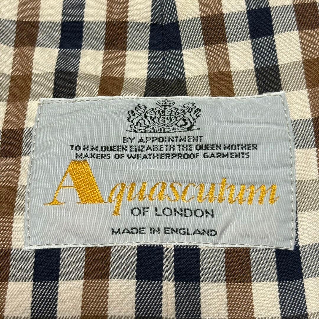 アクアスキュータム トレンチコート ギンガムチェック ベージュ