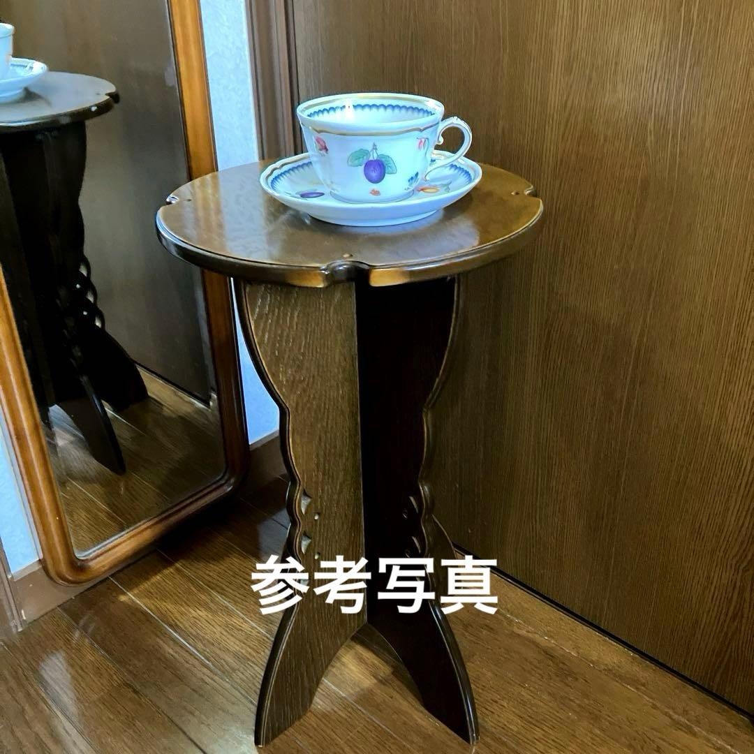 パリの雑貨屋　廃番品　ハンドメイド木製スツール　ミニテーブル　ダークブラウン