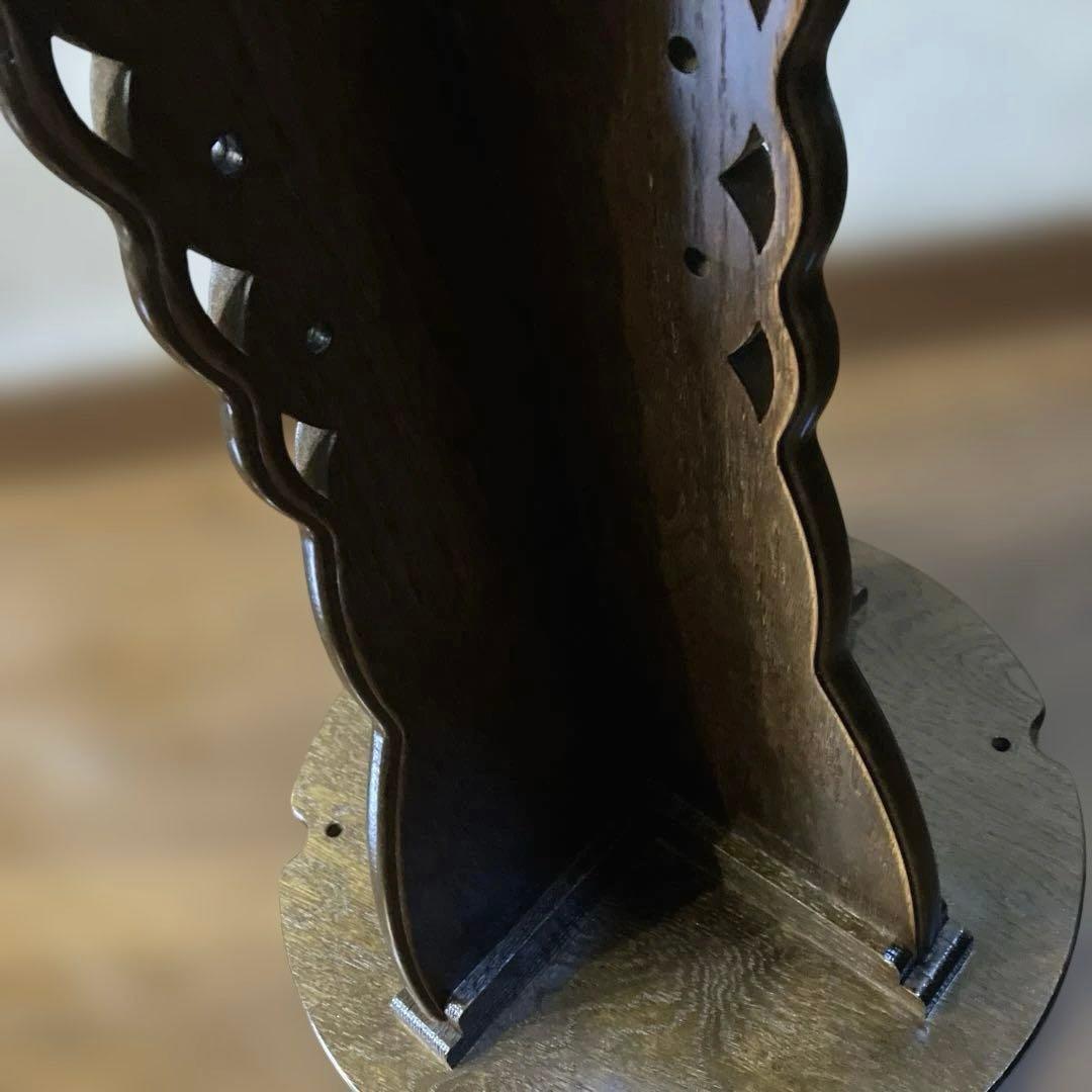 パリの雑貨屋　廃番品　ハンドメイド木製スツール　ミニテーブル　ダークブラウン