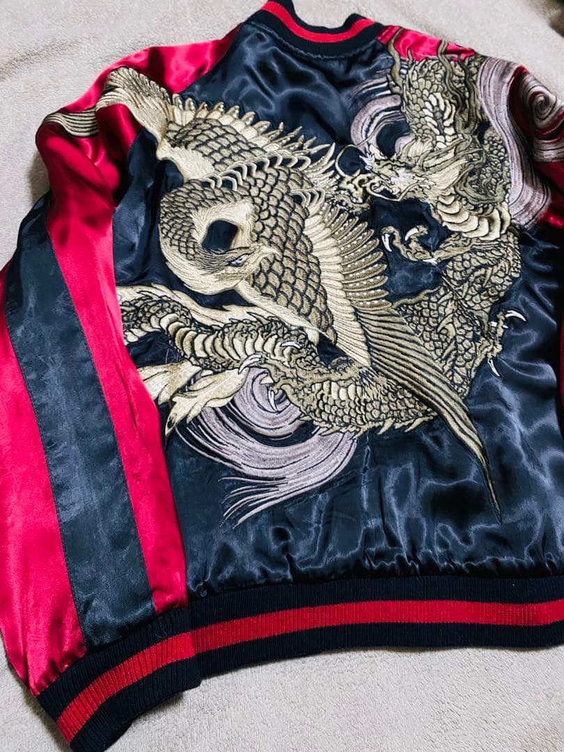 美品 japanese SCRIPT 龍２面用 日本限定スカジャン unisex