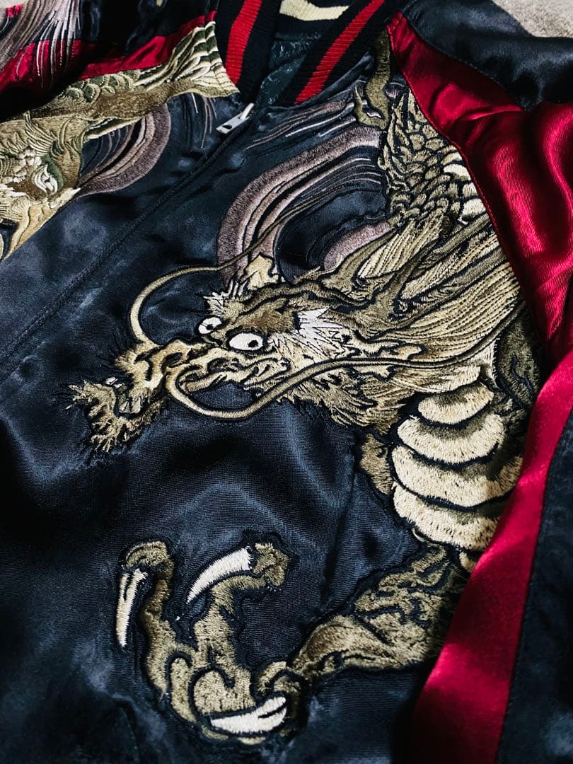 美品 japanese SCRIPT 龍２面用 日本限定スカジャン unisex