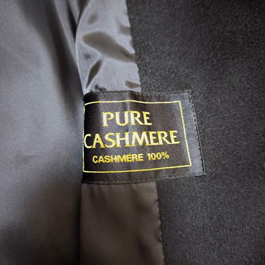 【未使用級】ピュアカシミヤ100% ミンクファー ロングコート 黒 M