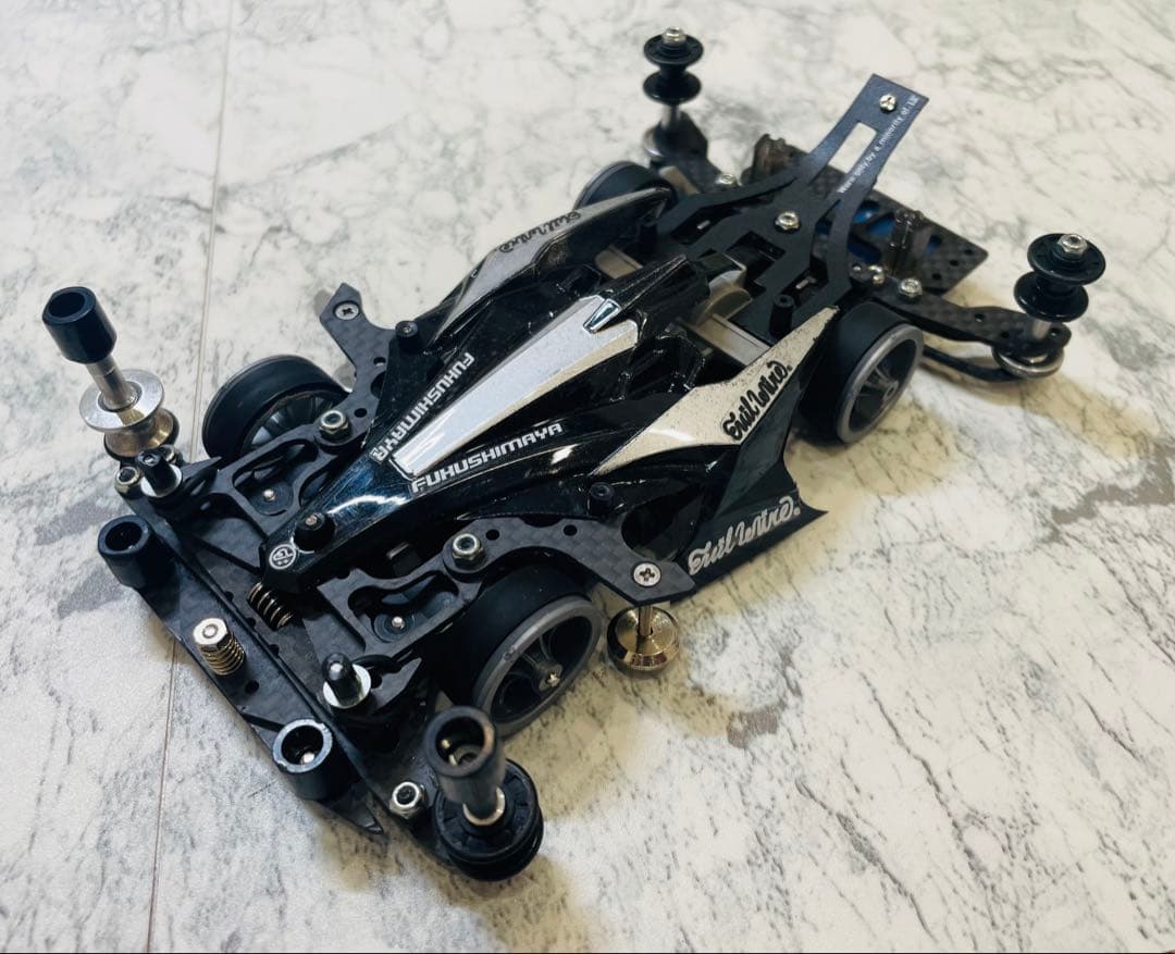 ミニ四駆　MSスギヤマ式フレキ　橋渡し　V字カット　１軸スラダン　１軸アンカー