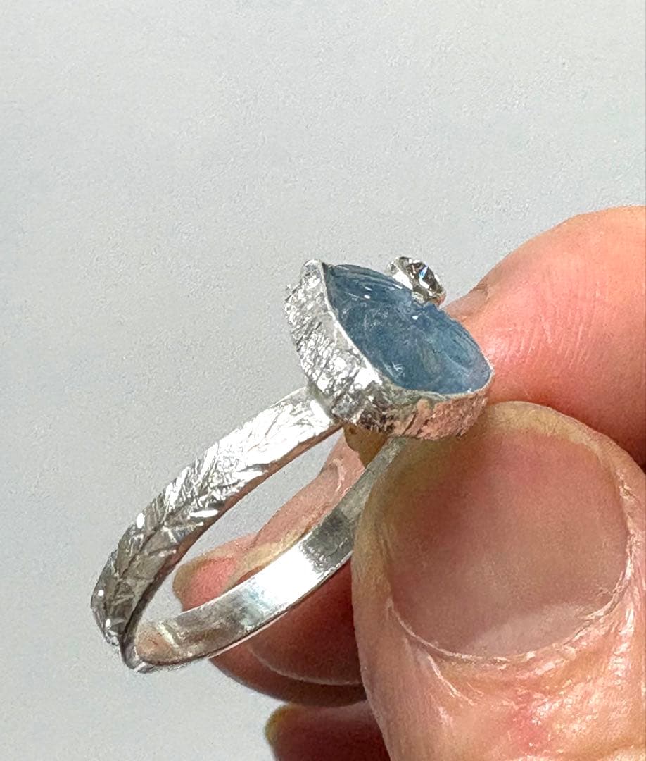 アクアマリンカービングシルバーリング