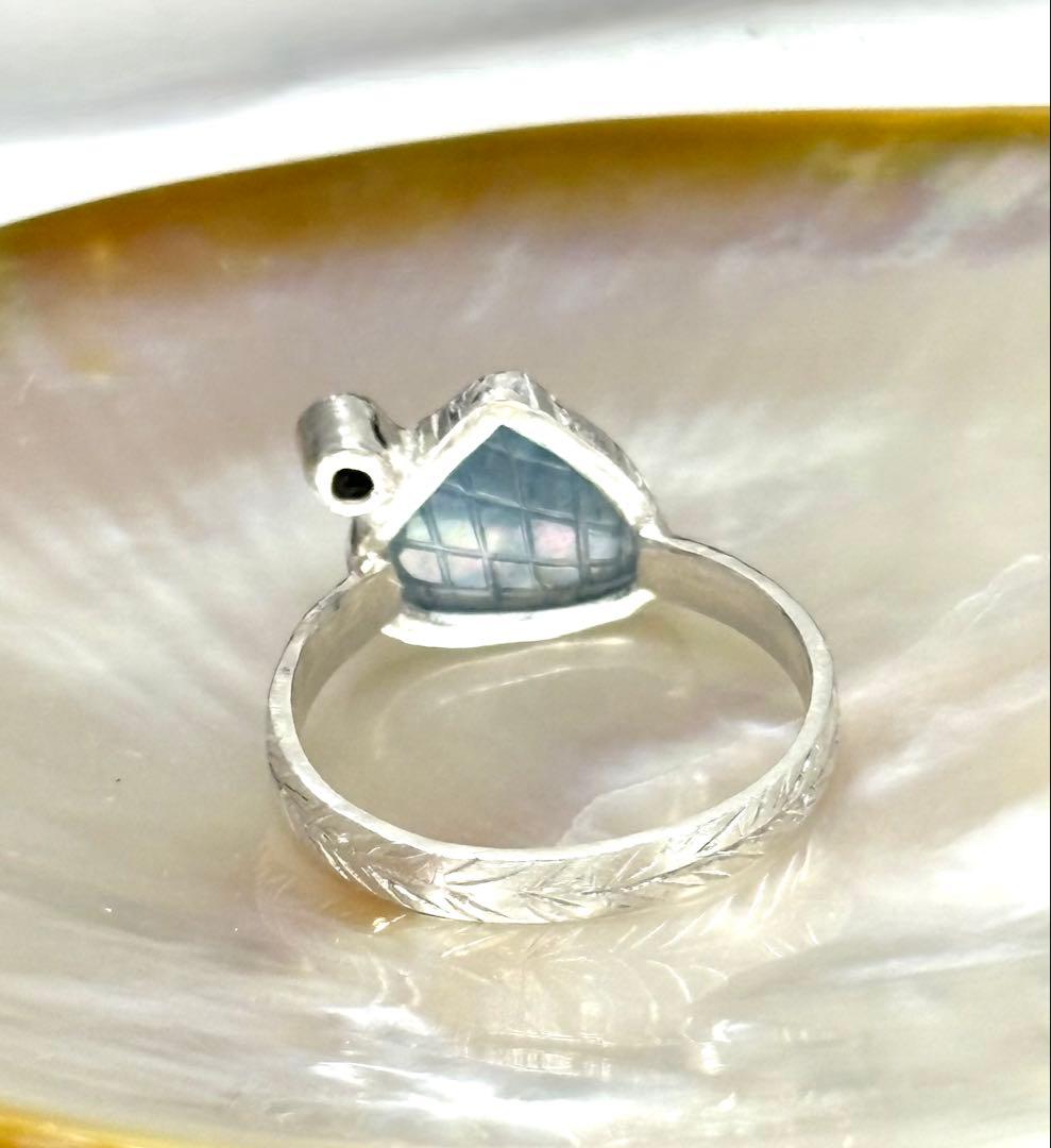 アクアマリンカービングシルバーリング