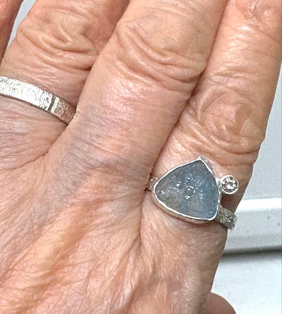 アクアマリンカービングシルバーリング