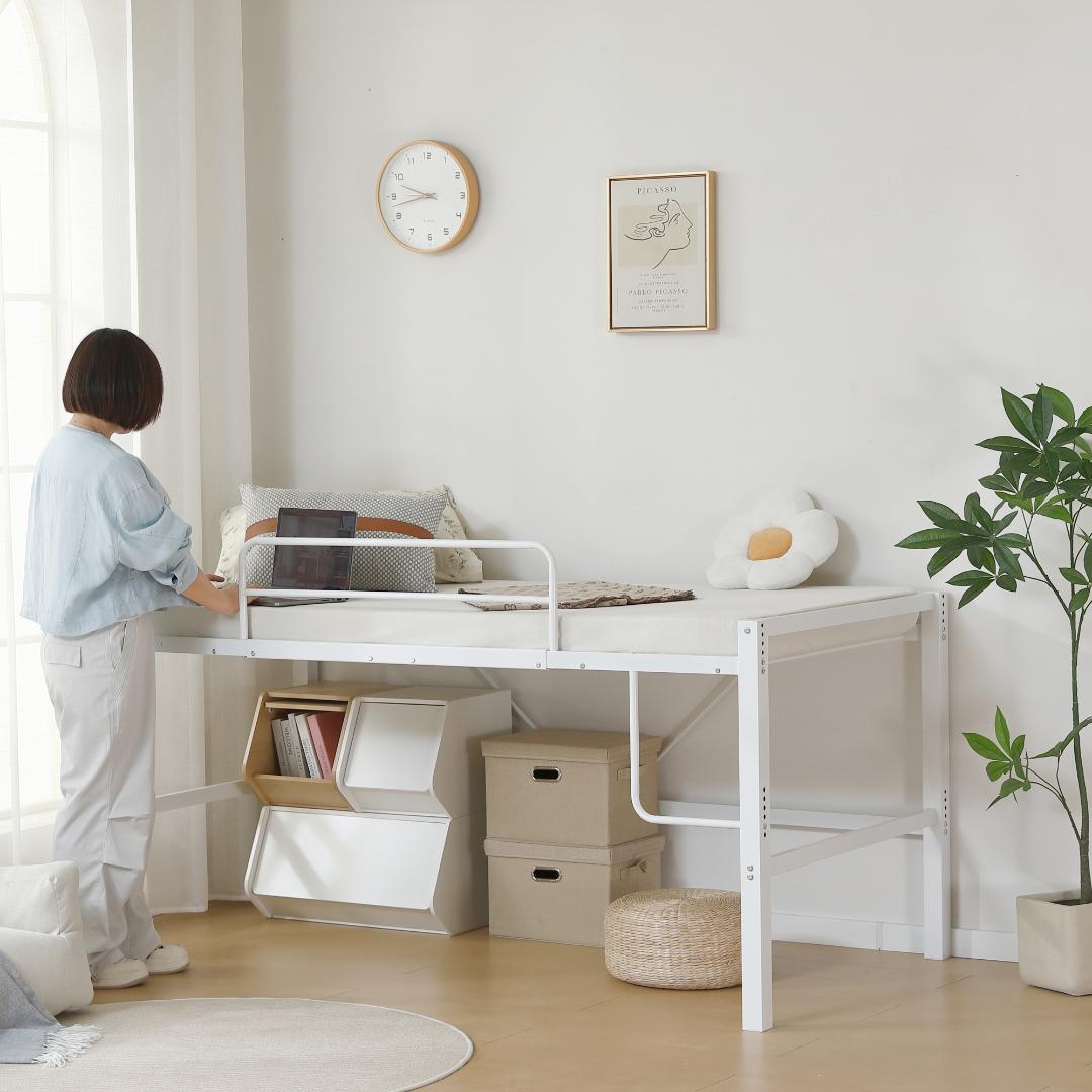 限定価格！【高さ90cm】ロフトベッド 省スペース 収納 北欧風　高さ調整可能