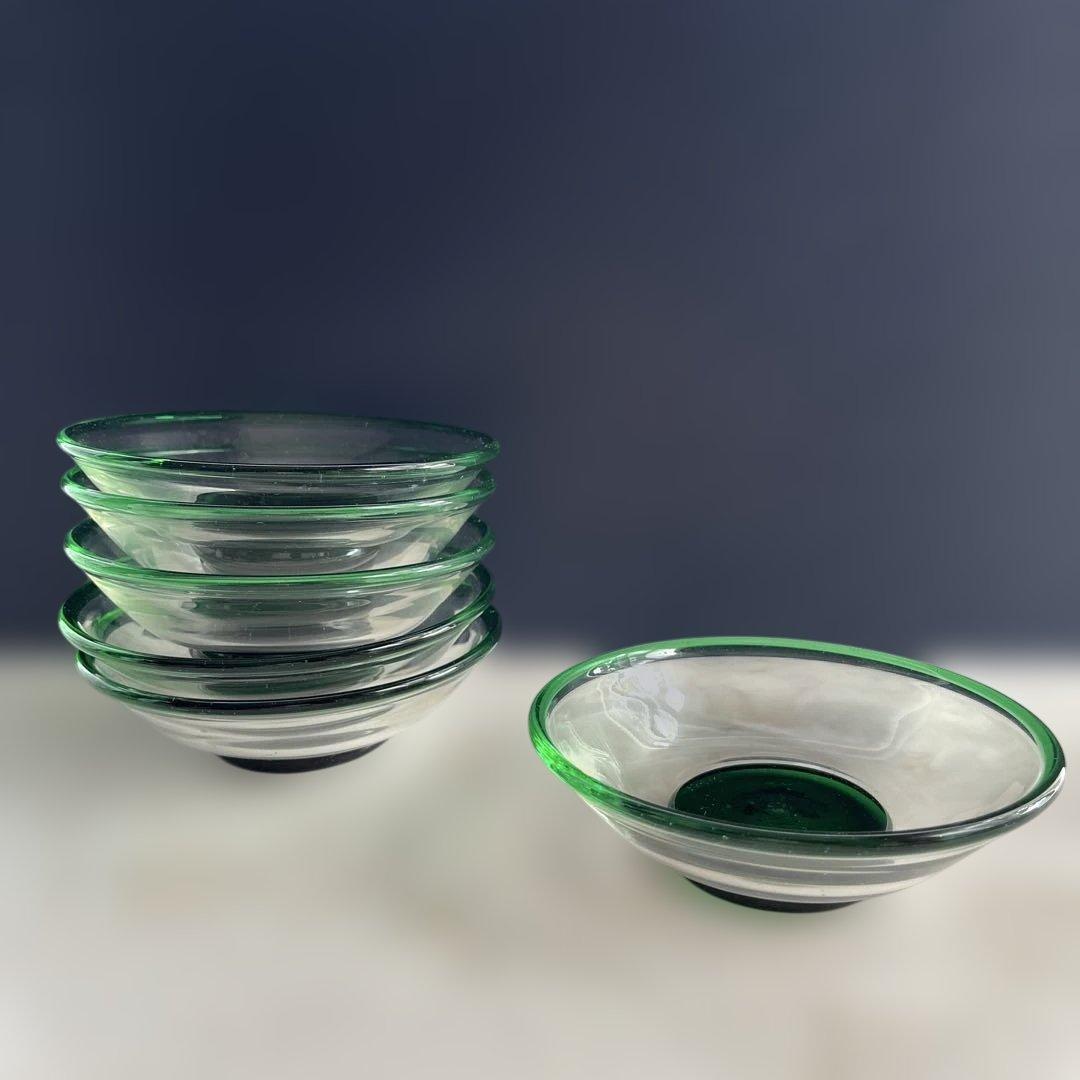 76.船木倭帆(shizu)吹きガラス　皿　6枚セット