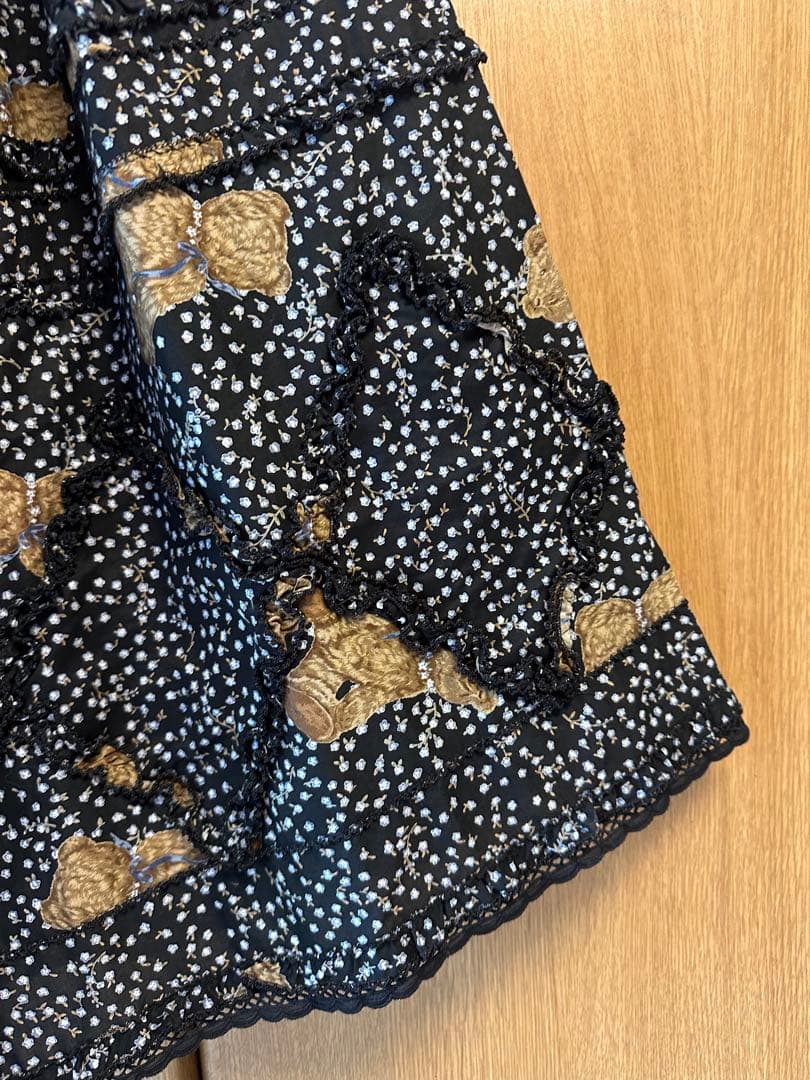 PINKHOUSE フレアスカート 黒と白のドット柄