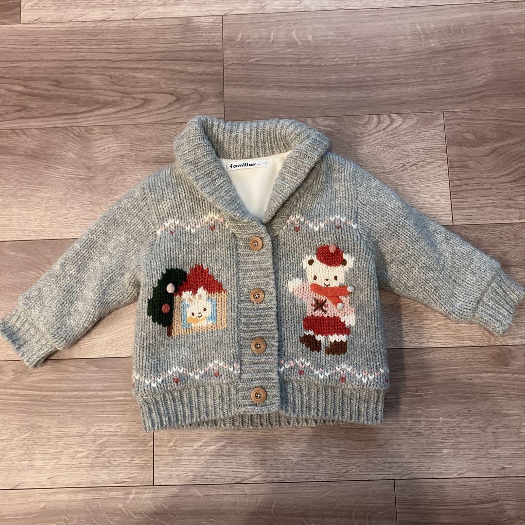 やっちゃんママ！美品⭐︎familiar カウチンジャケット　サイズ80