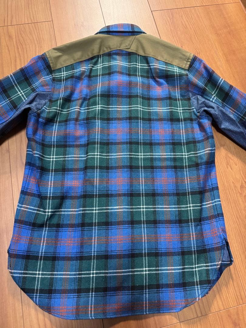 極美品 JUNYA WATANABE MAN 日本製 ウールチェックシャツ S