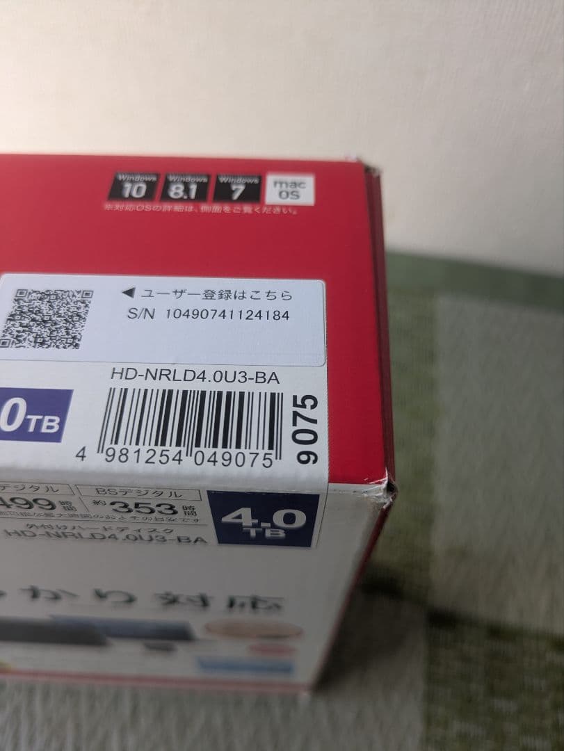 BUFFALO HD-NRLDU3-BA 4.0TB 外付けハードディスク