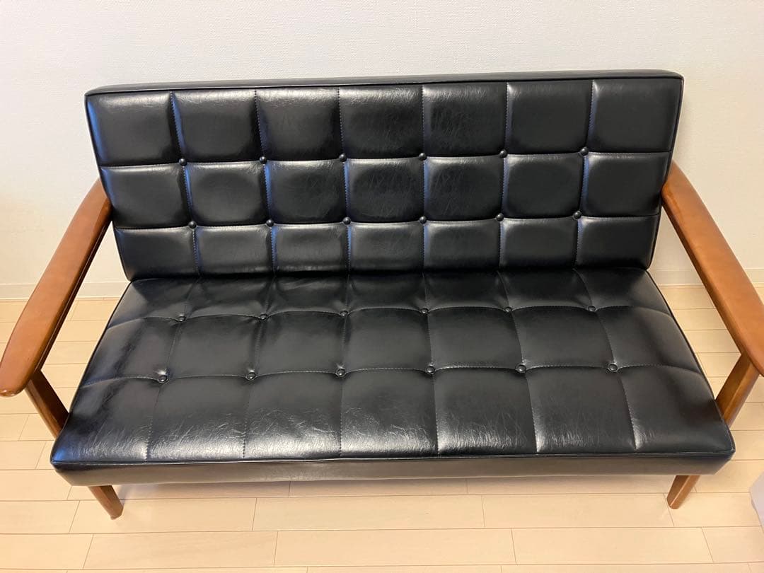 カリモク60 Kチェア 2シーター ブラック　ソファ