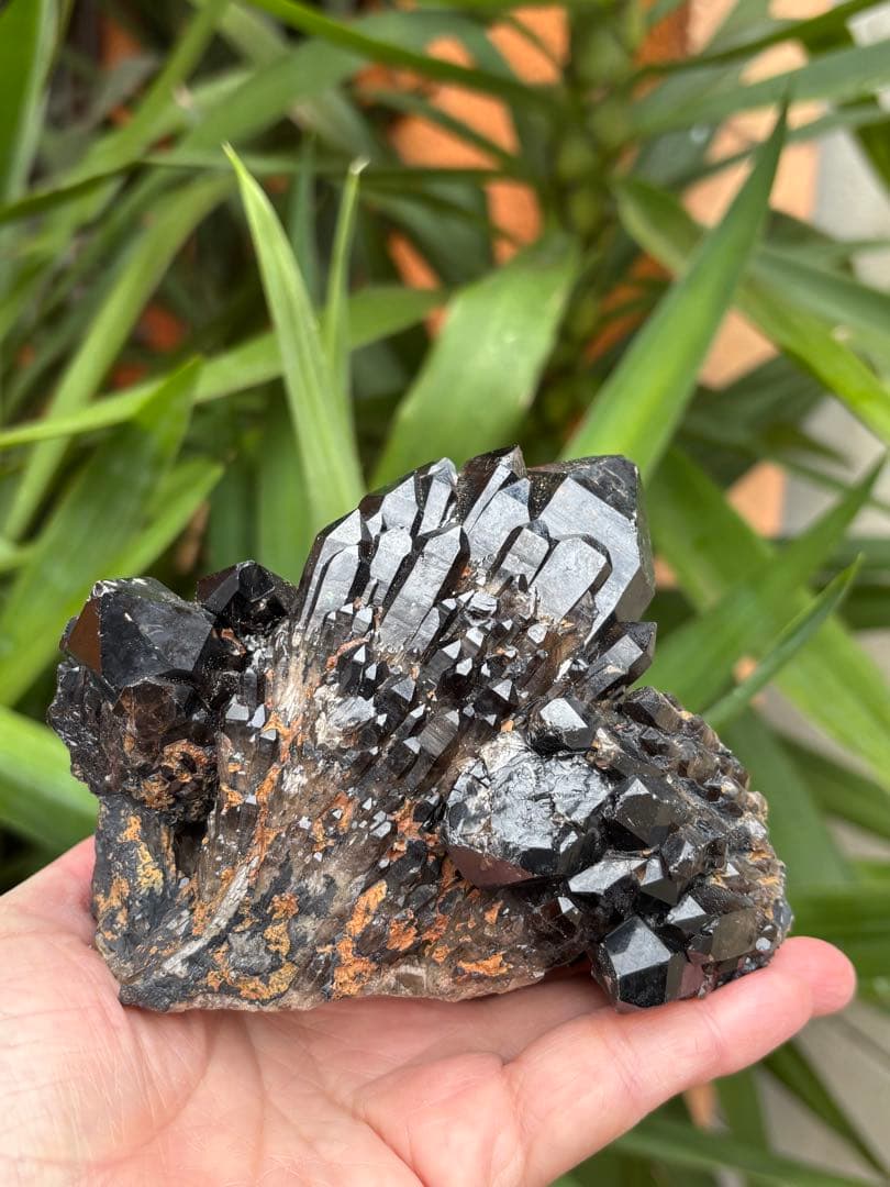 モリオン　黒水晶　キャンドルクォーツ　クラスター 893g 姿が美しい　天然石