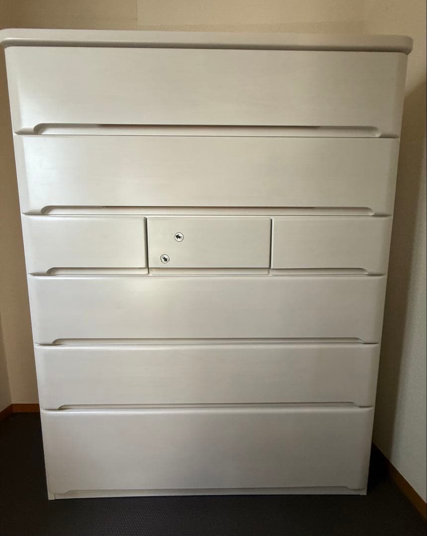 ニトリ　ハイチェスト オウカ2 DVD 105HC WH 白