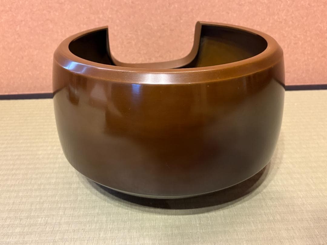 唐銅　面取風炉　藤井宗喜　茶道具