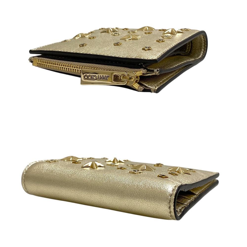 【未使用】 JIMMY CHOO ジミーチュウ 二つ折り ウォレット スタッズ