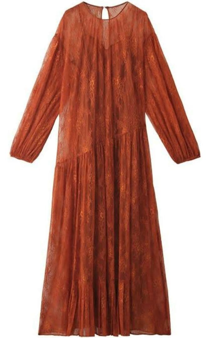 SALE 美品REKISAMI オレンジ　ロングワンピース　結婚式　パーティー